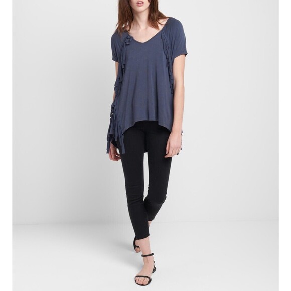 Rain Casual Tassel T Shirt Top Purple Size Small Retro Grunge Punk - Picture 3 of 8